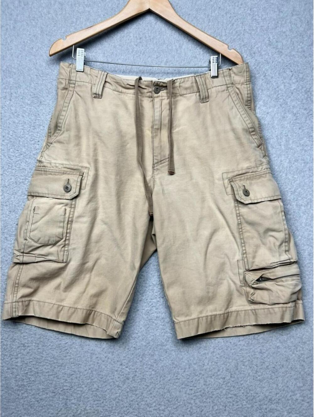 VTG Express Superior Quality Chino Shorts Mens 34 Tan 90s Y2K Cotton Casual